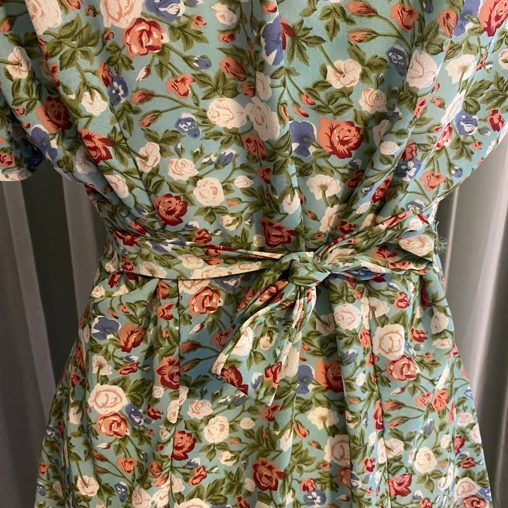 Vintage 90’s minty green floral mini babydoll dress - Picture 7 of 7